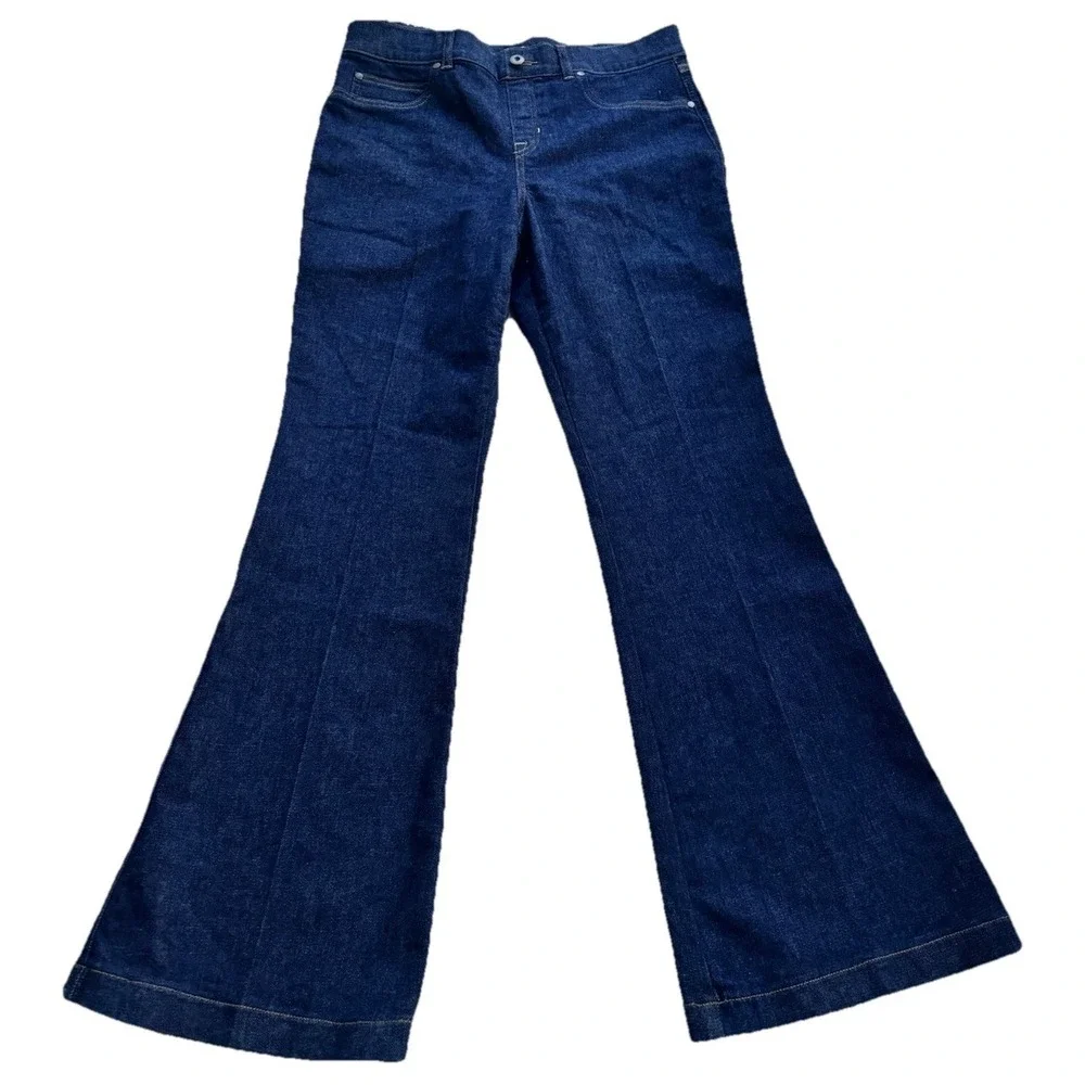 NWT Spanx EveryWear Flare Jeans Women's Size XL Raw Indigo Pull On Boho 21266Q - Picture 3 of 16